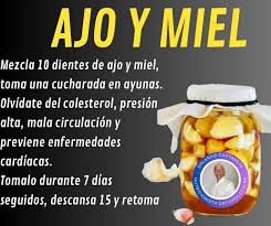 el ajo 🧄 y la miel 🍯 son una combinación natural poderosa que ofrece  múltiples beneficios para la salud. este dúo, utilizado desde la  antigüedad, combina las propiedades antibacterianas y antioxidantes del