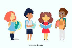 Flat Back To School Children Teacher Cartoon Vector Illustration People Kids School