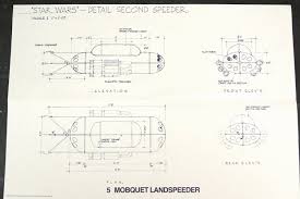There are a couple of cool features in this one. Vintage Star Wars Blueprint For Mobquet Landspeeder C 1977 N5 Thirdshiftvintage Com