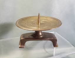 Center pillar holder measures 9h. Solid Brass Candle Holder By Gatco Of India And 50 Similar Items