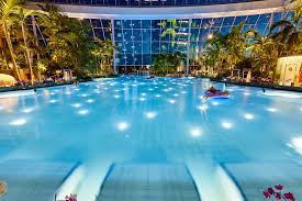 Palmenparadies Bei Nacht Therme Poolbar Erholung
