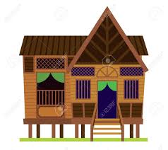 Teras kayu dengan furnitur kontras. Malay Vintage House Traditional Village Malay House Rumah Royalty Free Cliparts Vectors And Stock Illustration Image 143967040