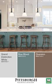 Create A Modern Farmhouse Kitchen With This Color Palette From Pittsburgh Paint Farmhouse Kitchen Colors Painted Kitchen Cabinets Colors Colorful Kitchen Decor