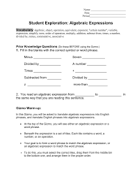 This page contains 95+ exclusive printable worksheets on simplifying algebraic expressions covering the topics like. Se Algebraic Expressions