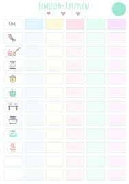 Familien putzplan zum ausdrucken 19 besten planner bilder auf. Printables Leben In Ordnung