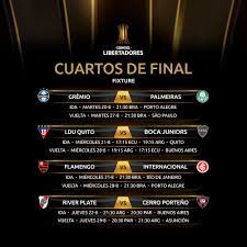 Y este miércoles, confirmó las fechas de cada uno de los enfrentamientos. Asi Quedaron Los Cuartos De Final De La Copa Libertadores 2019 Futbol Deportes El Universo