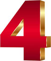 3d Number Four Red Gold Png Clip Art Image Art Images Clip Art Alphabet Wallpaper
