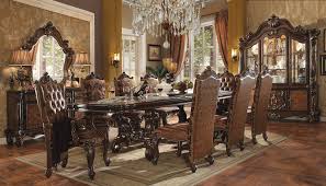Acme chelmsford 9pc dining set in antique taupe. Acme Versailles 9 Piece Pedestal Dining Set In Cherry Oak 1stopbedrooms