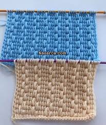 Tunus Orgusunde Sirali Zincirli Orgu Nazarca Com 2020 Orgu Baby Knitting Patterns Tunus Orgusu