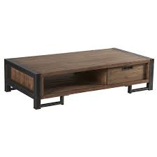 table basse en teck naturel 2 tiroirs 110x70x35cm canada table basse teck table basse meuble house