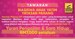 Tawaran Biasiswa Anak Yatim Yp Rm7 000 Setahun Untuk Melanjutkan Pengajian Ke Ipta Edu Bestari
