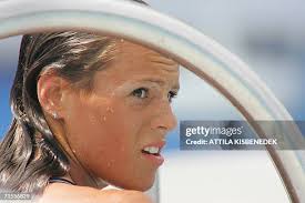 Italy's Maria Marconi celebrates her third place during the women's 1...  News Photo