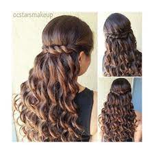 Prom Hairstyle Beautiful Curls With A Twisted Braid Can Be Nice For A Quince Or Sweet 16 Hairstyle Found Quince Hairstyles Grad Hairstyles Sweet 16 Hairstyles