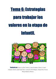 Dinamica para la tematica de derechos humanos. Tema 6 Estrategias Para Trabajar Los Valores En La Etapa De Infantil