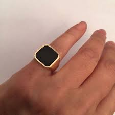 Black And Gold Ring Signet Ring Onyx Ring Women Ring Men Ring Black Onyx Ring Gold Signet Ring Black Square Signet Ring Man Pinky Ring Woman Pinky Ring Signet Rings Women Onyx Ring Men Black