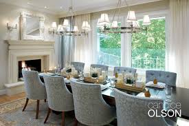 A 10 Foot Long Table Surrounded By Super Comfy Upholstered Chairs Guarantees A Spot For Everyone Dining Room Fireplace Dining Room Remodel Dining Room Design