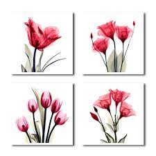 The deep warm tone of preference red will look effortlessly chic during the day, but also create a cozy area at if statement walls are more your speed, wadden says to consider painting your living room tricorn black sw 6258 for the new year. Hlj Art Red Flower Paintings Modern Tulip Rose Picture Printed On Canvas For Living Room Decor And Modern Home Decorations Buy Online In China At China Desertcart Com Productid 99628277