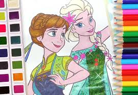 Olaf and anna with a pumpkin. Elsa And Anna Coloring Book Disney Frozen Coloring Pages For Kids