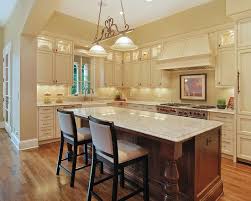 Cream Kitchen Cabinets Darker Wood Island Lighter Toned Wood Floors Beige Kitchen Kitchen Colors Cream Colored Kitchen Cabinets