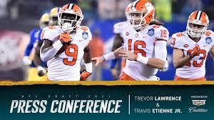 On tuesday, espn's adam schefter revealed that it. Trevor Lawrence Travis Etienne Jr Meet With Local Media For The First Time Press Conference Youtube