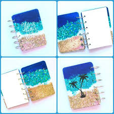 Beach Glitter Notebook Life Is Better At The Beach Palm Trees Ocean Handmade Notebook Glitter Notebook Notebook Cover Epoxy Notebook Handmade Notebook Diy Notebook Cover Notebook Cover