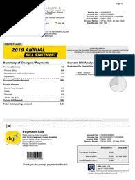 The date of issuance of the bill statement is dependent. Digi Bill 12120594960 39376382777817376 Cheque Roaming