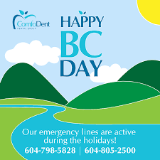 With much of british columbia under a heat warning and experiencing high or extreme wildfire risks, the b.c. Happy Bc Day Comfodent Dental Group