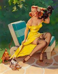 Gil Elvgren JUST RETIRING Original Painting Pin-Up Brunette - Etsy  Österreich
