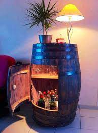 Un magnifique comptoir de bar pour vos soirées entre collègues. Meuble Original Compose De Vraies Barriques Meuble Original Meubles En Tonneau Decorations De Sous Sol