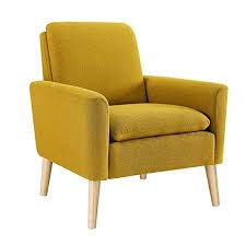 Dazone Modern Accent Fabric Chair Single Sofa Comfy Upholstered Arm Chair Living Room Furniture Yellow Walmart Com In 2020 Arm Chairs Living Room Upholstered Arm Chair Single Sofa