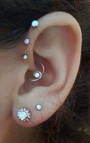 Back In Stock Baby Blue Opal Ear Piercing Studs At Mybodiart For Forward Helix Piercings Tragus Piercing Ear Piercing Studs Earings Piercings Cool Piercings