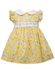 Bonnie Jean Yellow Peter Pan Collar Bunny Insert Easter Dress Baby Girls Walmart Com