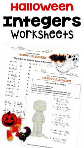 Halloween Integers Worksheets Integers Worksheet Math Differentiation Math
