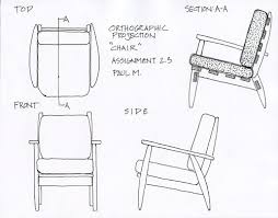 Chair Orthographic Bbaarchitecture Wikispaces Com Eldwin Timothi Kelompok 3 Drawing Furniture Orthographic Drawing Technical Drawing