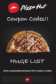Below are 47 working coupons for pizza hut coupon codes for online ordering from reliable websites that we have updated for users to get maximum savings. Pizza Hut Free Coupon Code