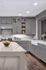 Brittanicca Gold Cambria Quartz Countertop Gray Cabinet Dark Floor Quartz Kitchen Countertops Cambria Quartz Kitchen Countertops Replacing Kitchen Countertops