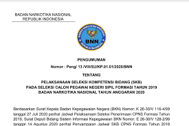 Kebutuhan pegawai badan narkotika nasional, diberikan kesempatan kepada : Jadwal Lokasi Dan Tata Tertib Skb Cpns 2019 Bnn Ada Sesi Psikotes Cpns Kompas Com
