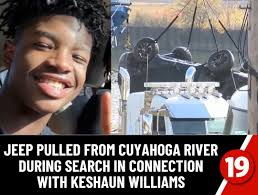 A dark-colored Jeep was pulled from the Cuyahoga River in Tremont