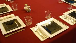 Black And Gold Plastic Plates Black Gold And White Dinnerewear 49 Square Black Amp White Plastic Plates And Flatware Set Elegant Plastic Plates White Plastic Plates Gold Plastic Plates