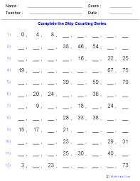 Skip counting worksheets get your kid to count by twos, fives, tens, and more. Skip Counting Worksheets Dynamically Created Skip Counting Worksheets