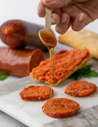 Sobrassada is a raw, cured sausage from the balearic islands made with ground pork, paprika and salt and other spices. Sobrasada Semi Soft Chorizo Dona Juana