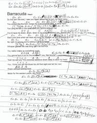 Blackbird Singing In The Dead Of Night Lyrics And Chords Barracuda Heart Guitar Chord Chart Sloppy Guitar Chord Chart Guitar Chords Lead Sheet