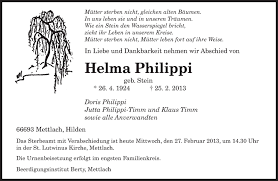 Traueranzeigen von Helma Philippi