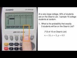 Casio Fx 9750gii Binomial Formula Distribution Including Cumulative Distribution Youtube Graphing Calculator Formula Casio