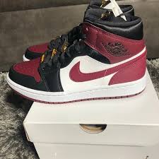 Nike Shoes Nike Air Jordan Mid Maroon Gold Pendants Sz 7 Poshmark