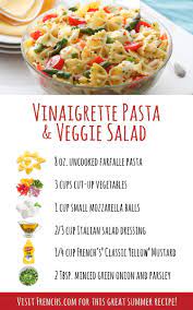 Nothing Beats A Nice Cold Salad On A Hot Summer Day Cool Down With This Delicious Vinaigrette Pasta Veggie Salad Recipes Veggie Salad Healthy Recipes