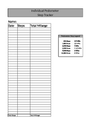 Individual Pedometer Step Tracker