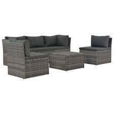 4.4 stars, based on 2985 reviews. Vidaxl 4 Tlg Garten Sofagarnitur Mit Kissen Grau Real Stylish Seating Rattan Lounge Outdoor Sectional Sofa