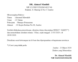 Contoh surat keterangan sakit dari klinik. 8 Contoh Surat Izin Sakit Sekolah Kuliah Kerja Yang Baik Dan Benar