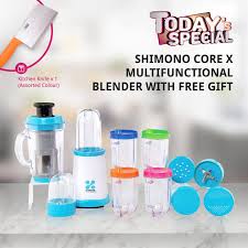Blenders beats blends chops creams crushes ice dices emulsifies grates grinds heats infuses juices kneads liquefy mashes mixes purees shredder slices. Today S Special Get Your Shimono Go Shop Malaysia Facebook